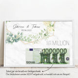 Personalisiertes Poster zur Hochzeit als Geldgeschenk Eure erste Million – Motiv 9