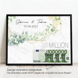 Personalisiertes Poster zur Hochzeit als Geldgeschenk Eure erste Million – Motiv 5