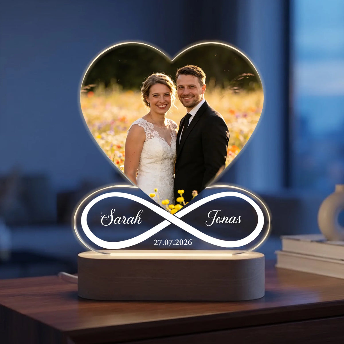 Personalisiertes LED Nachtlicht mit Foto für Paare – Wir Zwei