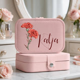 Personalisiertes Schmucketui mit Blumen und Namen Blume für Dich – Motiv 22