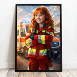 Personalisiertes Poster mit epischer Rettungswagen-Szene für Kids Rettungswagen – Motiv 6