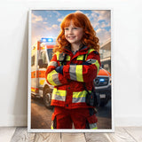 Personalisiertes Poster mit epischer Rettungswagen-Szene für Kids Rettungswagen – Motiv 7