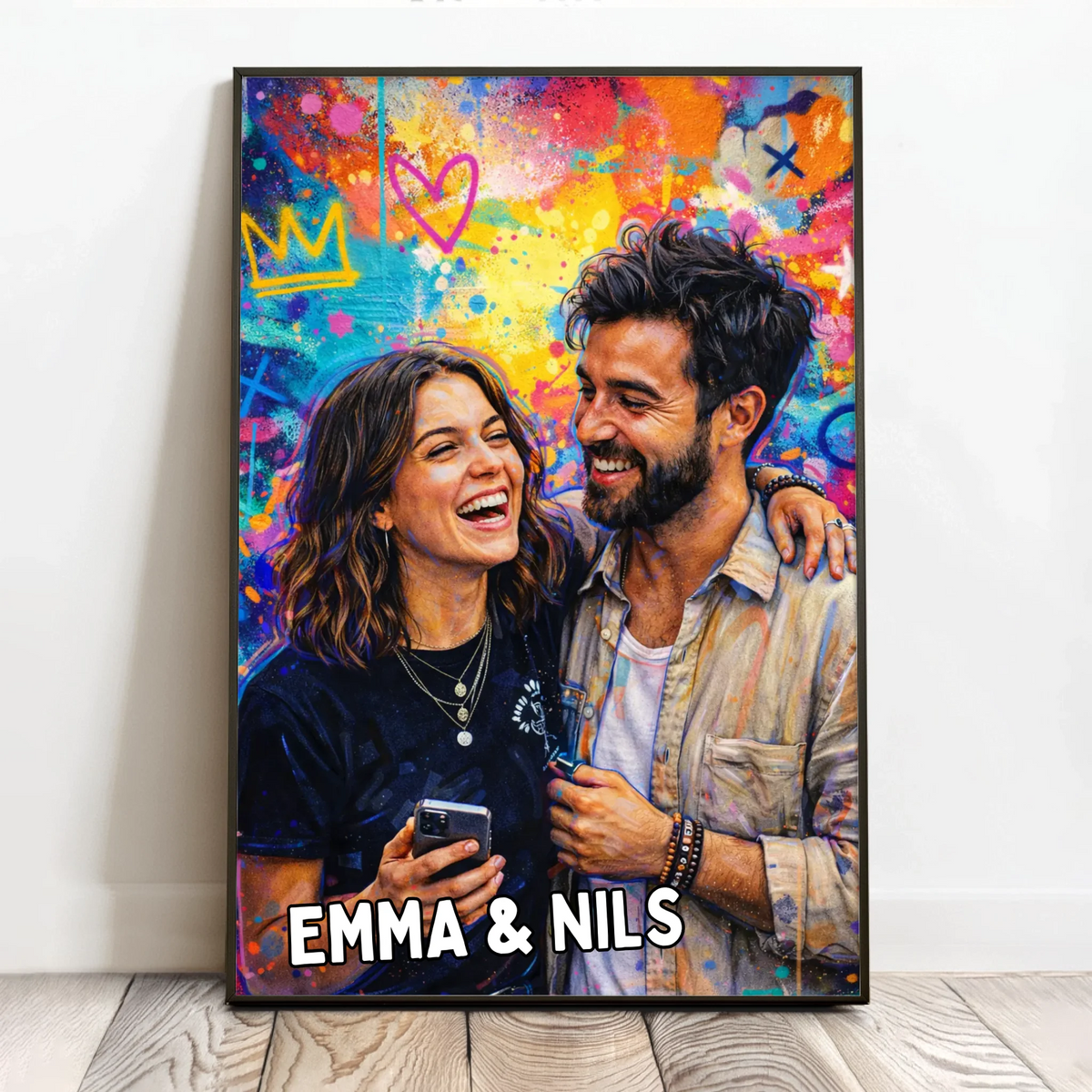 Personalisiertes Poster mit Graffiti-Style für Familie und Paare Urban Family