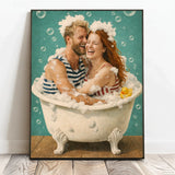 Personalisiertes Poster mit Illustration für Paare und die Familie Badespaß – Motiv 2