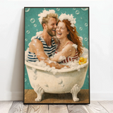 Personalisiertes Poster mit Illustration für Paare und die Familie Badespaß – Motiv 3