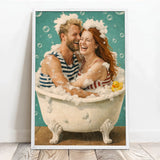 Personalisiertes Poster mit Illustration für Paare und die Familie Badespaß – Motiv 9