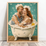 Personalisiertes Poster mit Illustration für Paare und die Familie Badespaß – Motiv 11