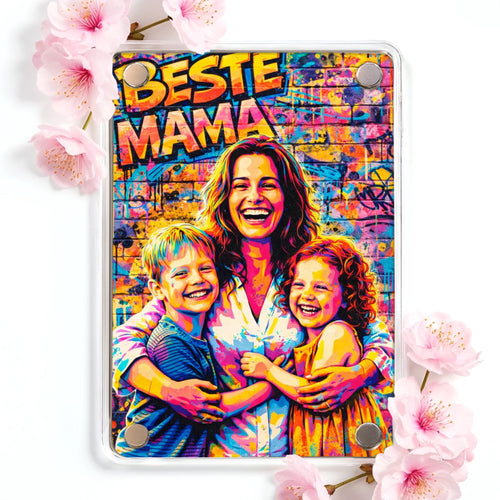 Personalisierter Acryl Magnet für Mama mit Streetart-Effekt Streetart für Mama – Motiv 2