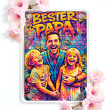 Personalisierter Acryl Magnet für Papa mit Streetart-Effekt Streetart für Papa – Motiv 2