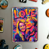 Personalisierter Acryl Magnet für Paare mit Streetart-Effekt Streetart Love