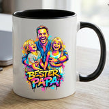 Personalisierte zweifarbige Tasse mit Streetart-Effekt für Papa Streetart für Papa – Motiv 2