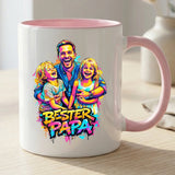 Personalisierte zweifarbige Tasse mit Streetart-Effekt für Papa Streetart für Papa – Motiv 6