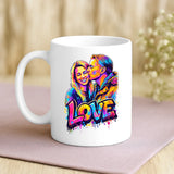 Personalisierte Tasse mit Druck Streetart-Effekt für Paare – Streetart Love – Motiv 2