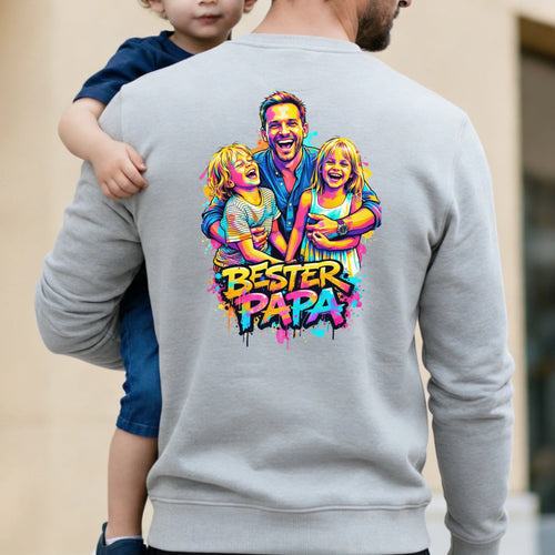 Personalisierter Sweater mit Streetart-Effekt als Backprint für Papa Streetart für Papa – Motiv 2