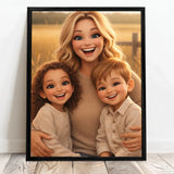 Personalisiertes Poster mit Cartoon Effekt für Mama Cartoon Love Mama – Motiv 5