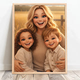 Personalisiertes Poster mit Cartoon Effekt für Mama Cartoon Love Mama – Motiv 11