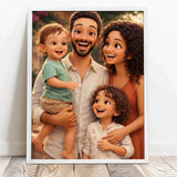 Personalisiertes Poster mit Cartoon Effekt für Mama und Papa Cartoon Love Family – Motiv 8