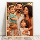 Personalisiertes Poster mit Cartoon Effekt für Mama und Papa Cartoon Love Family – Motiv 11