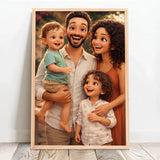 Personalisiertes Poster mit Cartoon Effekt für Mama und Papa Cartoon Love Family – Motiv 12