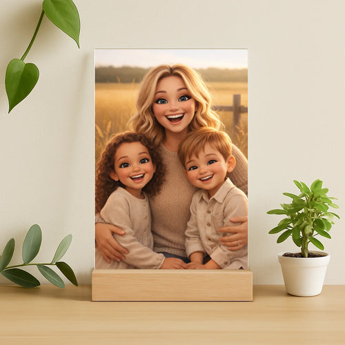 Personalisierter Acrylaufsteller mit Cartoon Effekt für Mama Cartoon Love Mama – Motiv 2