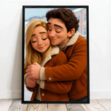Personalisiertes Poster mit Cartoon 3D Effekt für Paare Cartoon Love – Motiv 4