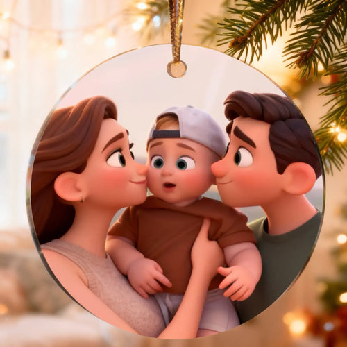 Personalisiertes Acryl Ornament mit Foto im Cartoon Stil – Cartoon Love – Motiv 2