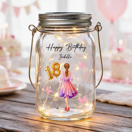 Personalisiertes LED Solarlicht zum Geburtstag mit schöner Zeichnung