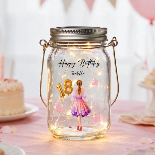 Personalisiertes LED Solarlicht zum Geburtstag mit schöner Zeichnung – Motiv 2