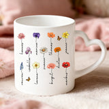 Personalisierte Blumen-Tasse mit Druck für Oma und Mama – Hier wächst Liebe – Motiv 5