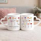 Personalisierte Blumen-Tasse mit Druck für Oma und Mama – Hier wächst Liebe – Motiv 4