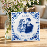 Personalisierte Deko-Fliese für Paare zur Hochzeit