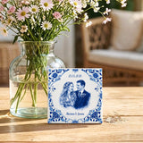 Personalisierte Deko-Fliese für Paare zur Hochzeit – Motiv 3
