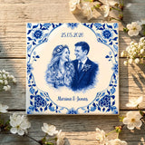Personalisierte Deko-Fliese für Paare zur Hochzeit – Motiv 5