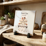 Personalisierte Deko-Fliese mit Foto zur Hochzeit für Paare – Der schönste Tag – Motiv 10