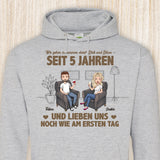Personalisierter Hoodie mit Druck für Paare – Wie am ersten Tag – Motiv 2