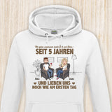 Personalisierter Hoodie mit Druck für Paare – Wie am ersten Tag – Motiv 5