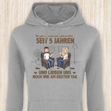 Personalisierter Hoodie mit Druck für Paare – Wie am ersten Tag – Motiv 6