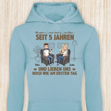 Personalisierter Hoodie mit Druck für Paare – Wie am ersten Tag – Motiv 7