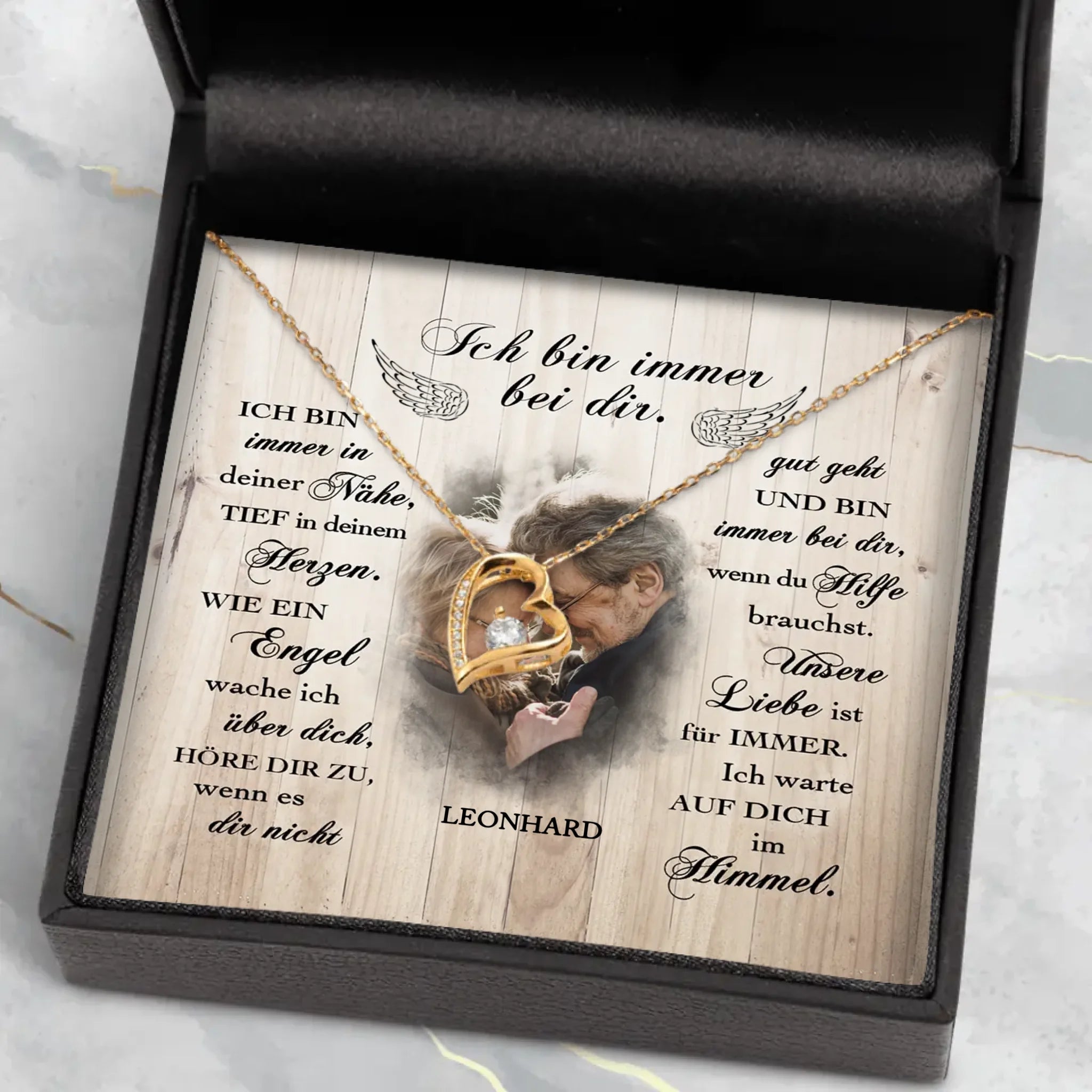 Personalisierte Kette mit Gravur zum Gedenken – Dein Engel – Motiv 4