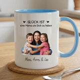 Personalisierte zweifarbige Tasse mit Foto und Namen für Mama – Beste Mama – Motiv 4