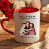 Personalisierte zweifarbige Tasse mit Foto und Namen für Mama – Beste Mama – Motiv 16