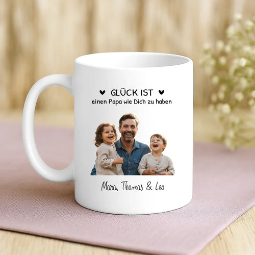 Weiße Tasse mit personalisiertem Spruch und Namen – individuelle Geschenkidee von Love & Faith