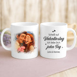 Personalisierte Tasse mit Foto und Cartoon-Effekt für Paare zum Valentinstag – Cartoon Love
