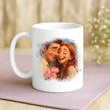Personalisierte Tasse mit Foto und Cartoon-Effekt für Paare zum Valentinstag – Cartoon Love – Motiv 3