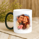 Personalisierte Tasse mit Foto und Cartoon-Effekt für Paare zum Valentinstag – Cartoon Love – Motiv 9
