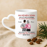 Personalisierte Tasse mit Druck zum Vatertag von Mama – An meinen Sohn – Motiv 4