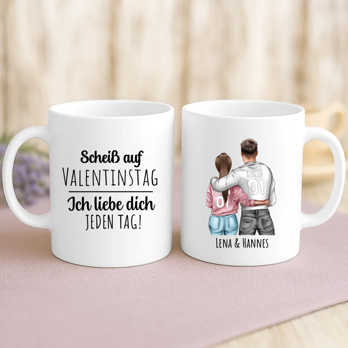 Personalisierte Tasse Jeden Tag mit Druck für Paare