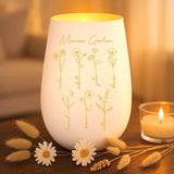 Personalisiertes Windlicht mit Gravur für Mama und Oma – Mamas Garten – Motiv 2