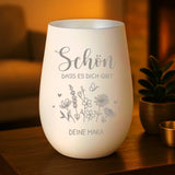 Personalisiertes Windlicht mit Gravur zum Geburtstag – Schön, dass es Dich gibt – Motiv 7