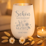 Personalisiertes Windlicht mit Gravur zum Geburtstag – Schön, dass es Dich gibt – Motiv 8